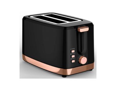 China Household 800W Rose Gold Auto Centering Pop Up 2 Slice Stainless Steel Toaster with Music Toast Maker with Hot Roll Mesin Jentera Torfast for sale