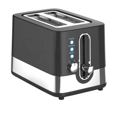 China 800W 2 Slot Toaster Stainless Steel Anti-jamming Outdoor Auto Pop Toaster Machine with Reheat and Defrost Function for sale