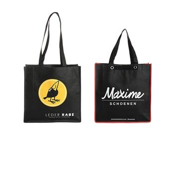 China Custom Reclycled Logo Printing Reusable Non Woven Black Bag for sale