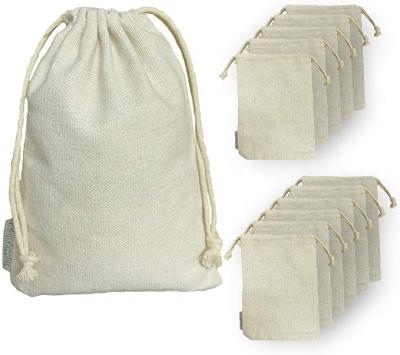 China Reusable Cotton Drawstring Bags Heavy Duty Reusable Canvas Cotton Muslin Bags Favor Organizing Bags for sale