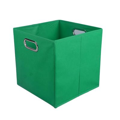 China Sustainable High Quality Green Eco - Friendly Fold Canvas Cube Box For Storage for sale