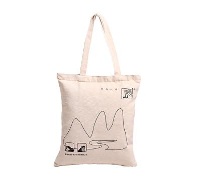 China Custom High Quality Reusable Printed Logo Zipper Closure Cotton Canvas Shopping Tote Bag With Small Pocket for sale