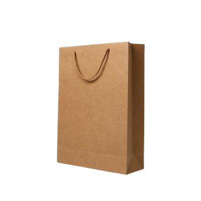 China Biodegradable Cheap Custom Logo Brown Kraft Paper Gift Bag for sale