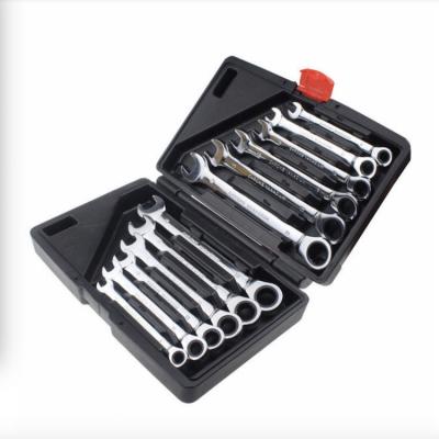 China Durable Flexible Repair Hand Tool 12Pcs Key Ratchet Wrench Set For Car Repair Tool Kit for sale