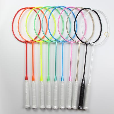 China Durable Type Full Carbon With Wooden Handle 4U 22~30LBS Pure Color Without Logos Badminton Rackets Factory Directly for sale