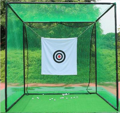 China Metal+Plastic+Fabric OEM Mini Golf Hitting Cage With Iron Painted Pipe Frame For Golf Practice Training Net for sale