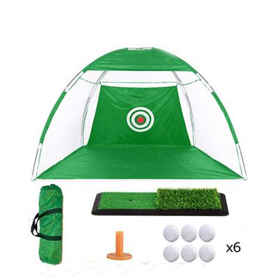 China 3M Golf Practice Net Golf Practice Net Golf Practice Swing Hitting Cage With Carry Bag + Small Mat+1 Tee+6 Balls for sale