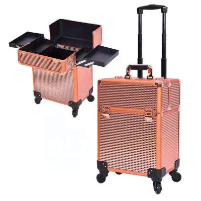 China Fashion Ready Stock Rose Gold Beauty Case Trolley Cosmetic Trolley Makeup Trolley Professional Professional from Winxtan, China for sale