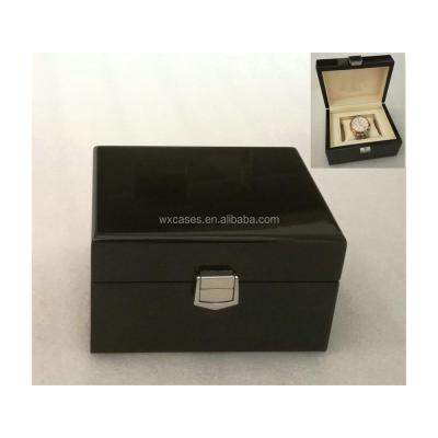 China Luxury Wooden Watch Box Packaging Black Wooden Watch Box Custom Logo For Simple Watch Hot Sale From Nanhai, Foshan, Guangdong, China for sale