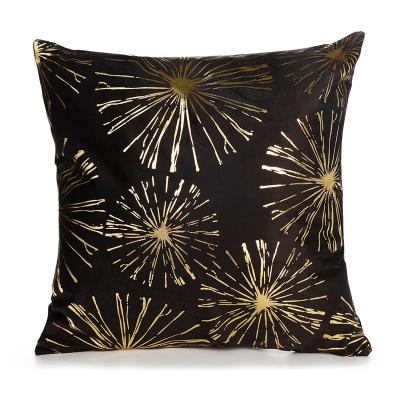 China Factory Price Gold Series Hot Stamping Classic Velvet Sofa Car Pillow Case Cushion Cover For Home Decoration for sale