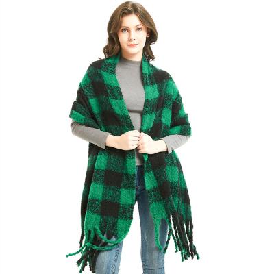 China Wholesale Thick Cashmere Scarf Pashmina Women Scarf Winter Fashion Plaid Elegant Shawls With Tassel for sale