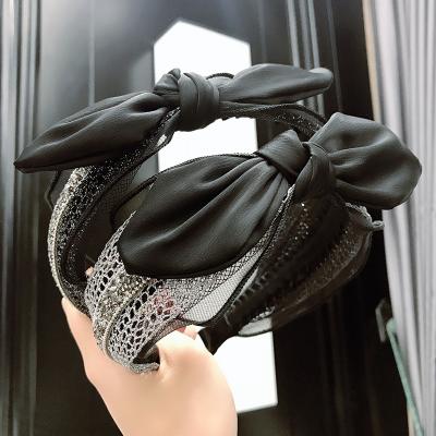 China Main Use Korea Fashion Hair Accessories Hairband Headband Women Lace Up Cloth BowKnot Headband For Girls for sale