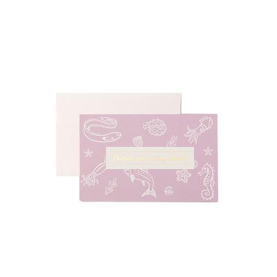 China Europe Customaized Marine Element Plain Christmas Blessing Cute Message Envelope Greeting Thank You Cards for sale