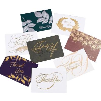 China Europe Custom Design Gold Foil Birthday Blank Greeting Thank You Cards For Small Business for sale