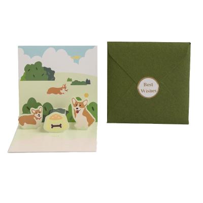 China Europe Birthday Card DIY Small 3D Automatic Greeting Cards Custom Creative Korean Handmade Cute Message Gifts for sale