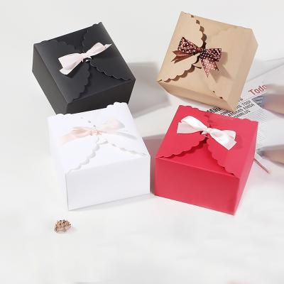 China Recyclable Ribbon Bowknot Lipstick Custom Makeup Product Packaging Kraft Paper Box For Gift Sets for sale