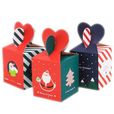 China Wholesale Recyclable Kid Chocolate Christmas Boxes Custom Paper Christmas Candy Packaging Gift Boxes With Handle for sale