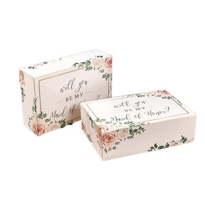 China Recyclable Floral Logo Photo Printing Special Custom Wedding Gift Packaging Box, Make Your Own Design Wedding Favor Gifts For Guests for sale