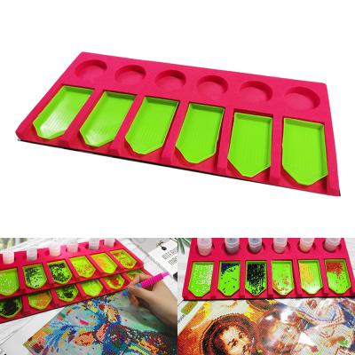 China New Combination Diamond Painting Tray Organizer Holder Silicone Classic/Postmodern DIY Palette Stand with Diamond Accessory Gift for sale