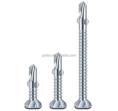 China Flat Sizes 3.9 M12 Philips Cross Recessed Carbon Steel Countersunk Csk Head Galvanized 160 Sds Self Drilling Tek Screw For Metal for sale