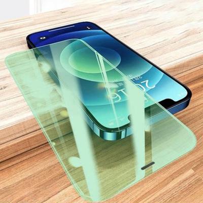 China Wholesale mobile phone suitable for Iphone full paste green light eye protection screen tempered glass mobile phone protective film for sale