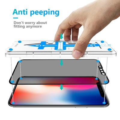 China Factory Price 100D Anti-fingerprint Privacy Screen Protector Mobile Phone Tempered Glass Full Glue For Iphone 6 7 8 plus Xs Xr Xs Max Black White for sale