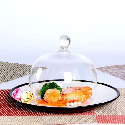 China Sustainable Pumpkin Shaped Transparent Smoky Molecules Dessert Cake Glass Cover Glass Dinnerware Gourmet Cookware for sale