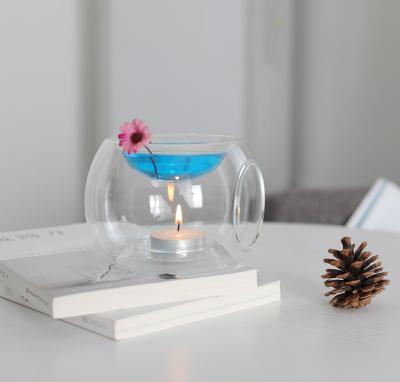 China Clear Glass Oil Burner Candle Aromatherapy Kerosene Lamp Home Decorations Aroma Furnace Home Decoration New Design for sale