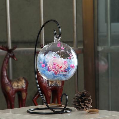 China China Handmade Small Round Preserved Flowers In Glass Dome For Decoration for sale