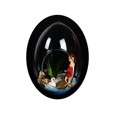 China Modern Desktop Glass Egg Shape Landscape Ware Supply Glass Jar for sale