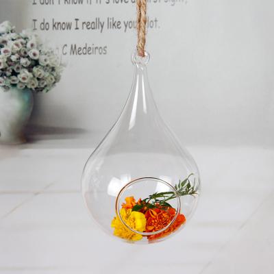 China Modern Style Water Drop Hanging Glass Vase for sale