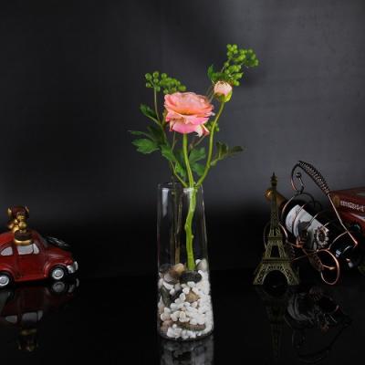 China Modern Wholesale Decorative Handmade Clear Crystal Tall Glass Vase For Home Use for sale