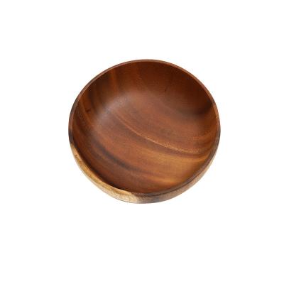 China Stored Japanese Hotel Fruit Dish Whole Wooden Bowl Large Thickened Salad Bowl Lettering Acacia Mangium Restaurant for sale