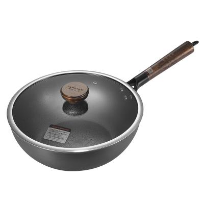 China Durable Iron Japanese Style Uncoated Dish Wok Pan Non-Stick Household Cooking Kitchen Tableware Pot Gas Stove Universal for sale