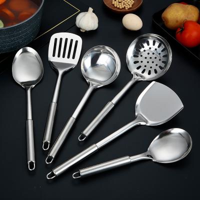 China Durable 9 Pieces Stainless Steel Cookware Set Spatula Non-Stick Spatula Setshovel Large Sieve Spoon Slotted Turner for sale