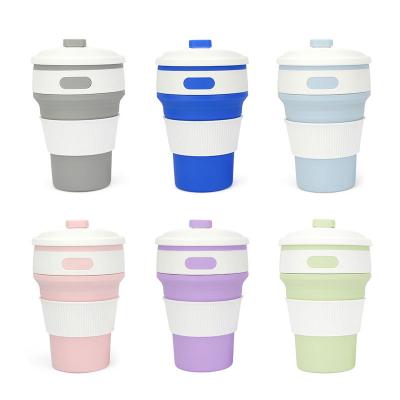 China Amazon Hot Sale Folding Silica Gel Cup Telescopic Water Cup Silicone Folding Coffee Mug for sale