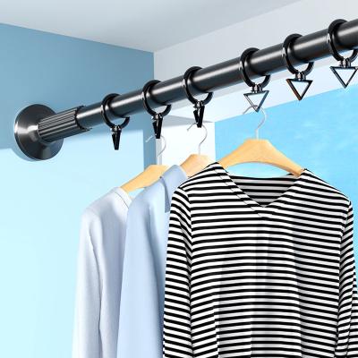 China Country 1.24-1.74m Adjustable Length Metal Wardrobe Rod Curtain Rod for sale