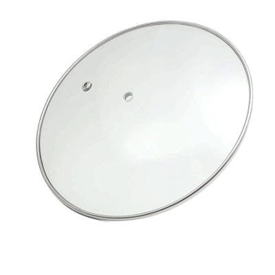 China 46cm 202 Ring Glass Lid Viable Stainless Steel For Chinese Wok for sale