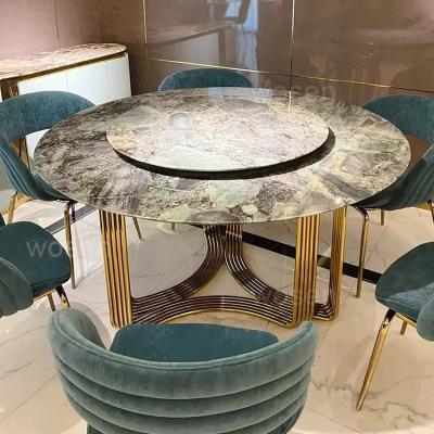 China Soft Furniture Modern Dining Table And Chairs Set 6 Seaters Marble Dining Table for sale