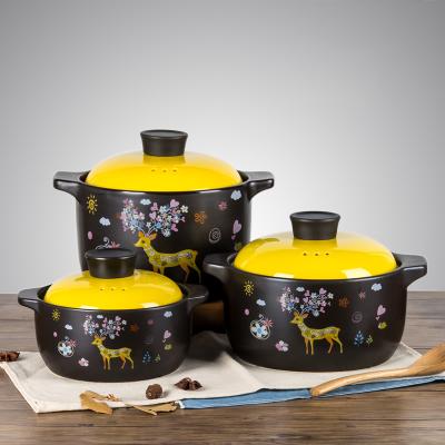 China Sustainable High Temperature Resistant Ceramic Soup Pot Casserole Household Ceramic Casserole for sale