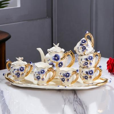 China Viable European Style Drinkware Tea Set Living Room Coffee Table Decoration Ceramic Home for sale