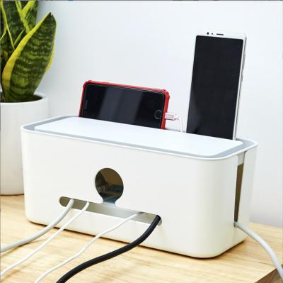 China New Fashion Data Cable Storage Box Home Office Desktop Wiring Panel Management Box Cable Management Box Dustproof Organizer for sale