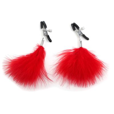 China BDSM Toys Big Breast Clips Feathered Toys Nipple Clamps For Women Games for sale