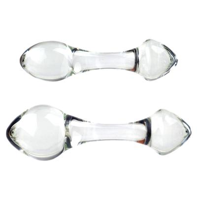 China BDSM toys small and large size glass dildos double clear glass anal plug for female for sale