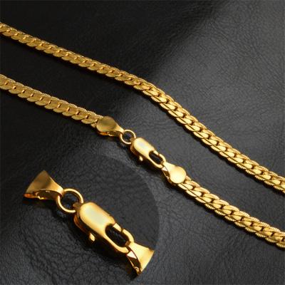 China Hiphop Full Side Jewelry 5mm Gold Plated Chain Necklace Gold Necklace Jewelry Wholesale for sale