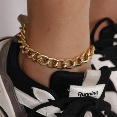 China Punk Ornament Women's Indifference Foot Chain BOHEMIA Personality Thick Cavity Single Layer Thick Cavity Out Of Foot Chain for sale