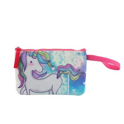 China Fashion Woman Canvas Unicorn Coin Pouch Custom Design for sale