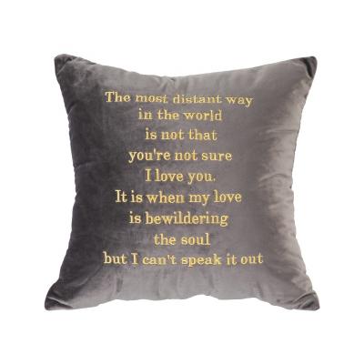 China Modern custom cojines colores print velvet embroidery cushion cover plush cojines for sale