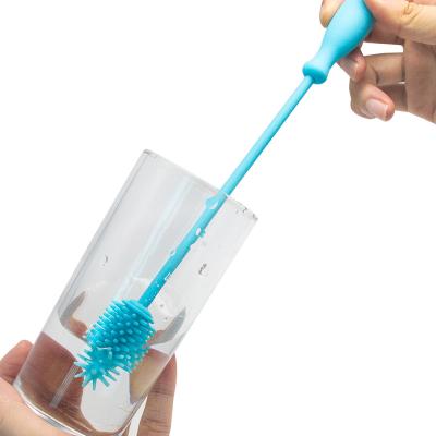 China Viable Disposal Low Duct Brush Cleaner Bottle Cup Luxury Household With Anti-Colic With Suction Silicone Cleaning Baby Bottle Brush for sale