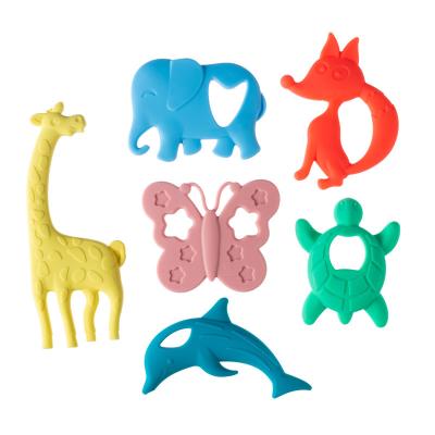 China 100%food grade Silicone Baby Teethers Fruit Chew Baby Sea Animal Educational Toy Box Carton Food Grade Sensory Safe Gift Set Silicone Teether for sale